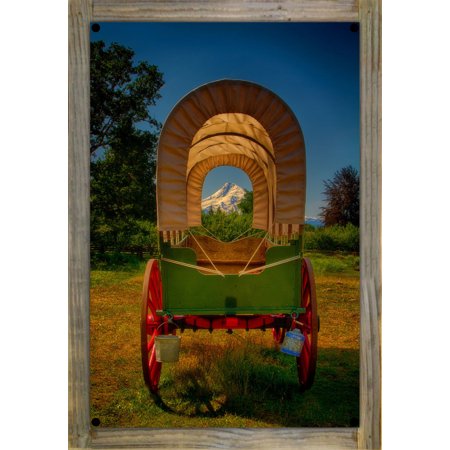Kate S Covered Wagon Oregon Trail Metal Print On Reclaimed Barn