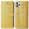 thumbnail image 1 of Funda Cartera FOXDOCK para iPhone 11 Pro , Flip PU con Relieve de Gatos y Perros, Tarjetero y Soporte, 1 of 6