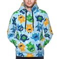 thumbnail image 2 of Bingfone Cartoon Monster Men's Drawstring Hoodie Long Sleeve Pocket Sweatshirts-Large, 2 of 6