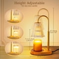thumbnail image 5 of Candle Warmer Lamp with Timer, Dimmable, Adjustable Height - Electric Top Down Melting for All Jar Candles - Home Decor Wax Melter Light in Amber (Includes 2 Halogen Bulbs), 5 of 10