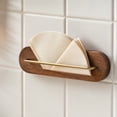 thumbnail image 3 of Wall Coffee Filter Holder, Universal Wall Mount Rack for Cone and Fan Shaped Paper Filters, Space-saving Pour Over Coffee Bar Storage Organizer, 1X6In, 3 of 5