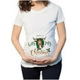 thumbnail image 2 of Tejiojio Christmas Matching Christmas T-shirt Elk Snowman Cartoon Print Maternity Clothing Short Sleeve Top Pregnancy T-shirt, 2 of 6