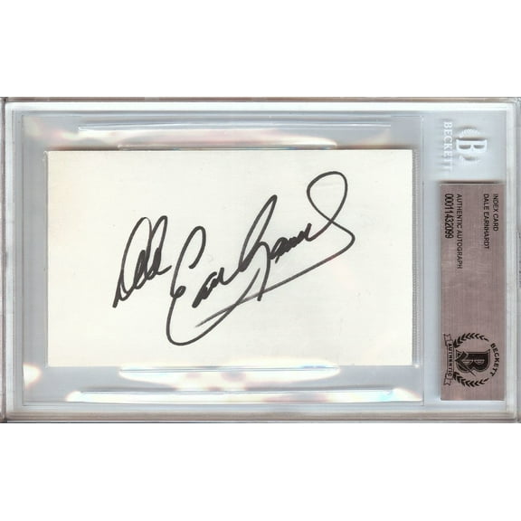 Dale Earnhardt Signed Autographed Index Card Nascar Legend BAS Beckett Slabbed