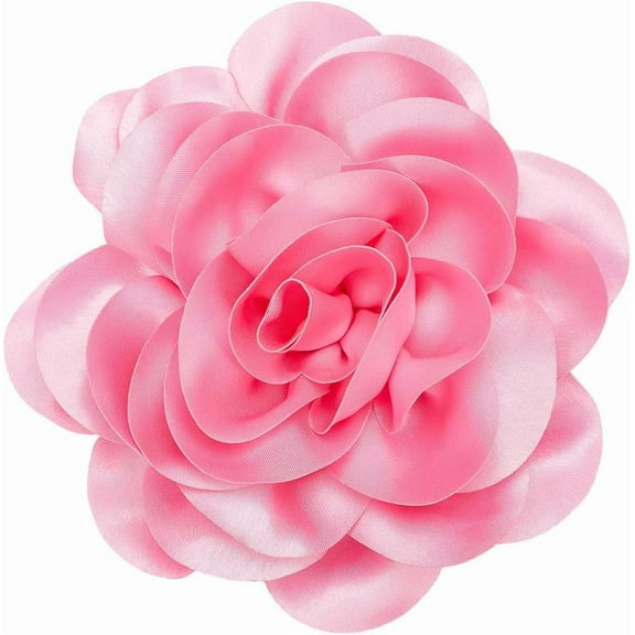 1 pc 20cm Big Flower Brooch Purple Extra Large Camellia Brooch Pins for Clothes Removable Satin Fabric Lapel Pins Brooch for Women Dresses Wedding Party Banquet Suit Accessories Jewelry Gifts Pink