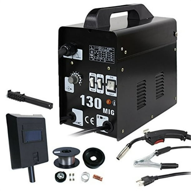 zeny mig130 gasless flux core wire automatic feed welder welding machine w/free mask ac current