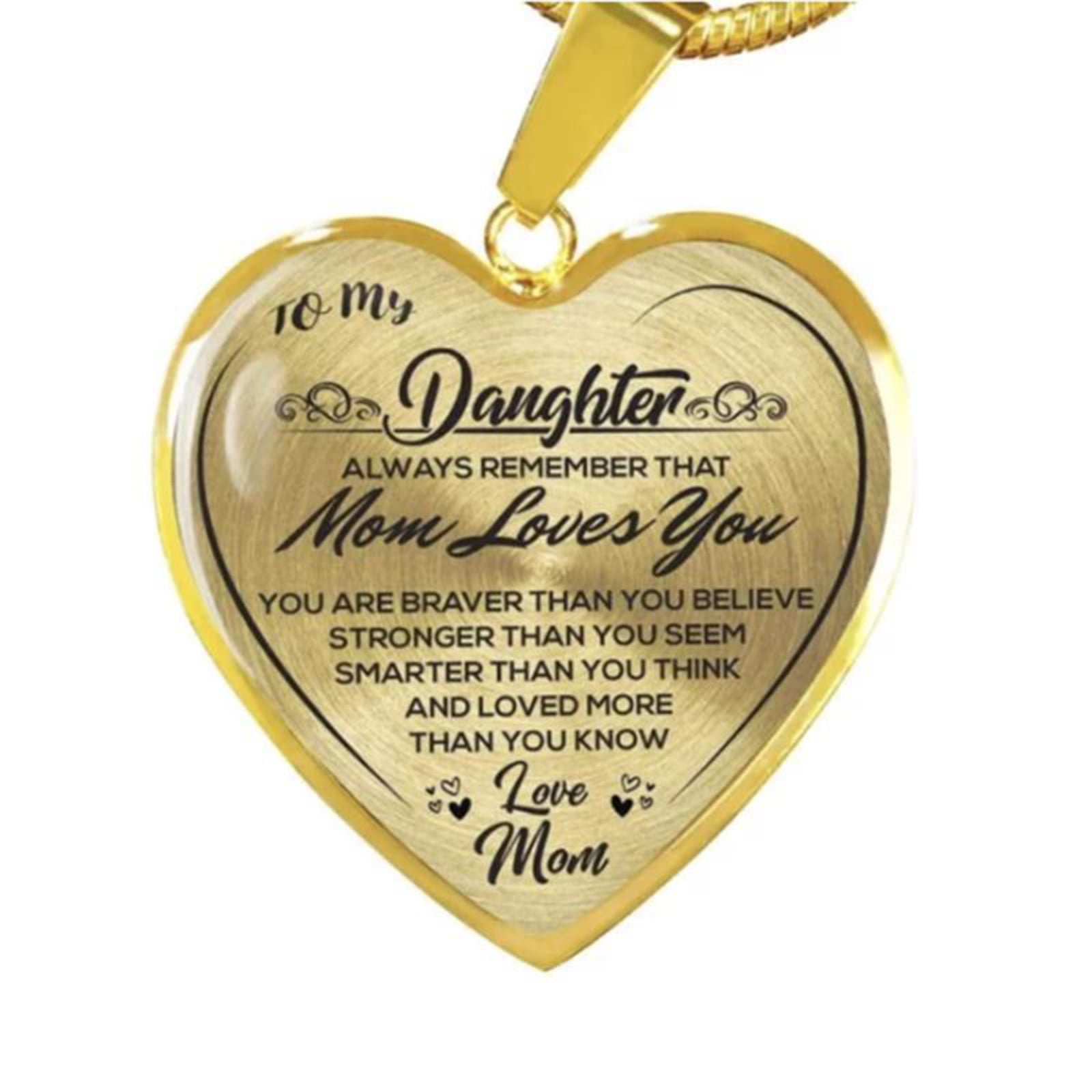 Gifts Necklace Name for Wife to My Virgie Always Remember That Mommy Love You You are Braver Than You Believe for Mom Daughter Jewelry 18K Gold Plated 
