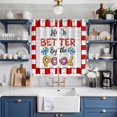 thumbnail image 2 of Curtains 63 Inch Length 2 Panels, Colorful Letters Grommets Window Treatment Curtain, Boho Summer Swimming Circles Red Plaid Thermal Curtains Drapes for Living Room/Bathroom, 2 of 9