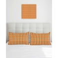thumbnail image 3 of 2 Packs Decorative Cotton Throw Pillow Covers, Orange Caramel Check Plaid 12 x 20 Inch Rectangle Reversible Soft Cushion Case for Couch Bedroom Sofa Living Room Chair Car, 3 of 6