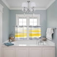 thumbnail image 3 of Yellow Grey Kitchen Curtains Small Short 39 Inch Length, Vintage Farmhouse Abstract Oil Painting Grommet Top Bedroom Living Room Curtains, Light Filtering Cafe Curtain Drapes 2 Panels Set 55''x39'', 3 of 9