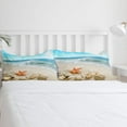 thumbnail image 6 of 3-Piece Beach Themed Bedding Set - Twin Size Blue Ocean Comforter Cover with Seashell & Starfish Print, Coastal Duvet Cover + 2 Pillowcases for Kids, Teens, Adults, 6 of 7