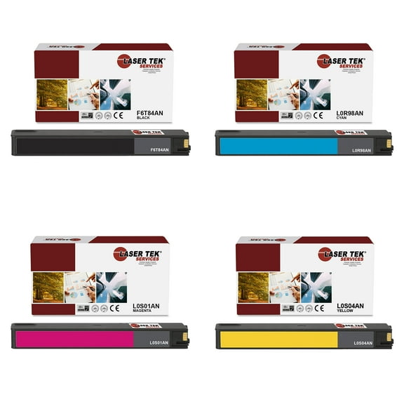 4Pk LTS 972X BCMY HY Compatible for HP PageWide 452dn 477dn 552dw Ink Cartridge