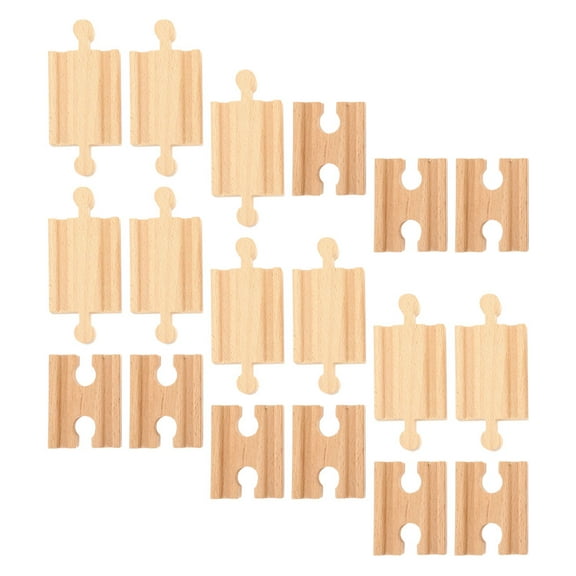 Train Track Replacement Parts Railway Wooden Accessories Educational Toy Sets for Kids The Child 18 Pcs