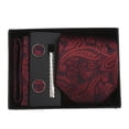 thumbnail image 1 of Ensemble de Cravates Rouges pour Hommes, Cravate à Col, Apparence Frappante, 1 of 8