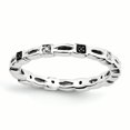 thumbnail image 1 of Bague en Argent Sterling Stackable Expressions Noir & Blanc Diamant Taille 7, 1 of 3