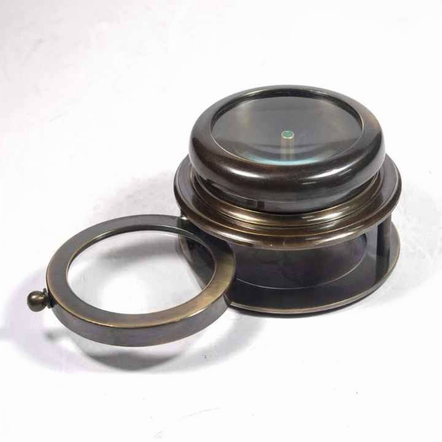 Brass Magnetic Antique Drum Compass Nautical Engravable Personalized Travelling Camping Hiking Pocket Gift Compass