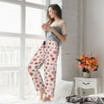 thumbnail image 4 of Uemuo Hand Drawn Strawberry Pattern Women's Wide Leg Palazzo Lounge Pants with Pockets Light Weight Loose Comfy Casual Pajama Pants-, 4 of 9
