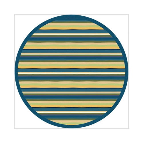 Joy Carpets 1539H-01 Yipes Stripes Bold 5 ft.4 in. Round WearOn Nylon Machine Tufted- Cut Pile Just for Kids Rug