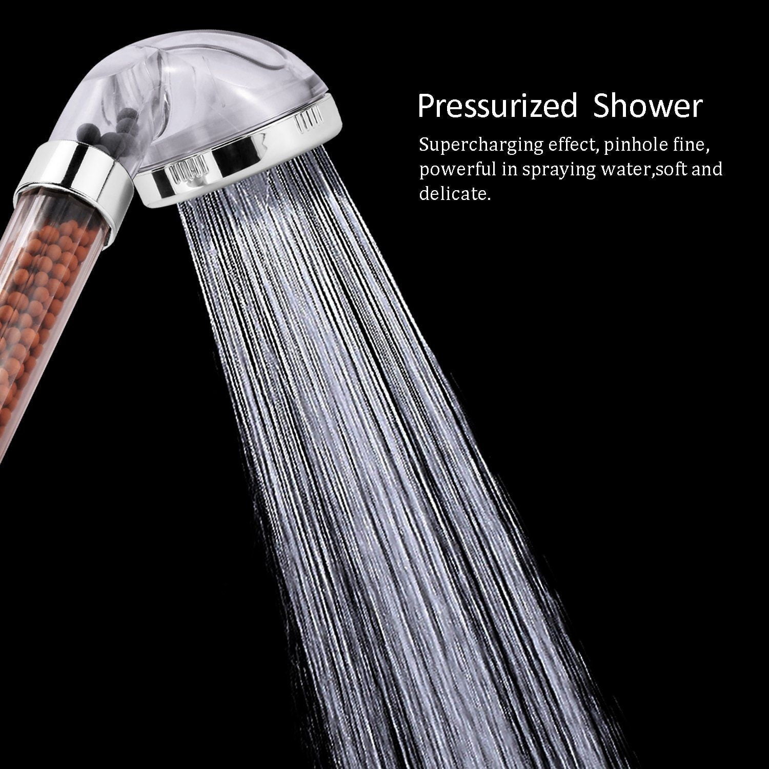 Bath Shower Heads Filter High Pressure Anion Spa Water Saving Handheld Q 