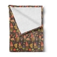thumbnail image 2 of Woodland Soft Flannel Fleece Throw Blanket, Vintage Art Style Image of Smiling Gnomes and Friendly Animals, Cozy Plush for Indoor and Outdoor Use, 50" x 60", Dark Taupe and Multicolor, by Ambesonne, 2 of 5