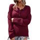 thumbnail image 1 of Suéter de moda para mujer Soild Trun-Down Collar Blusa de manga larga para mujer Fridja fhghd678, 1 of 9