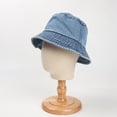 thumbnail image 3 of Denim Sun Hat Flat Top Lightweight Pocket Decor Bucket Hat for Daily Life, 3 of 8