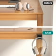 thumbnail image 3 of Headphone Hook Under Desk - Headphone Holder Under Table, Adhesive Gaming Headphone Stand Hanger Desk Mount for Most Headphone(Black-2P), 3 of 14