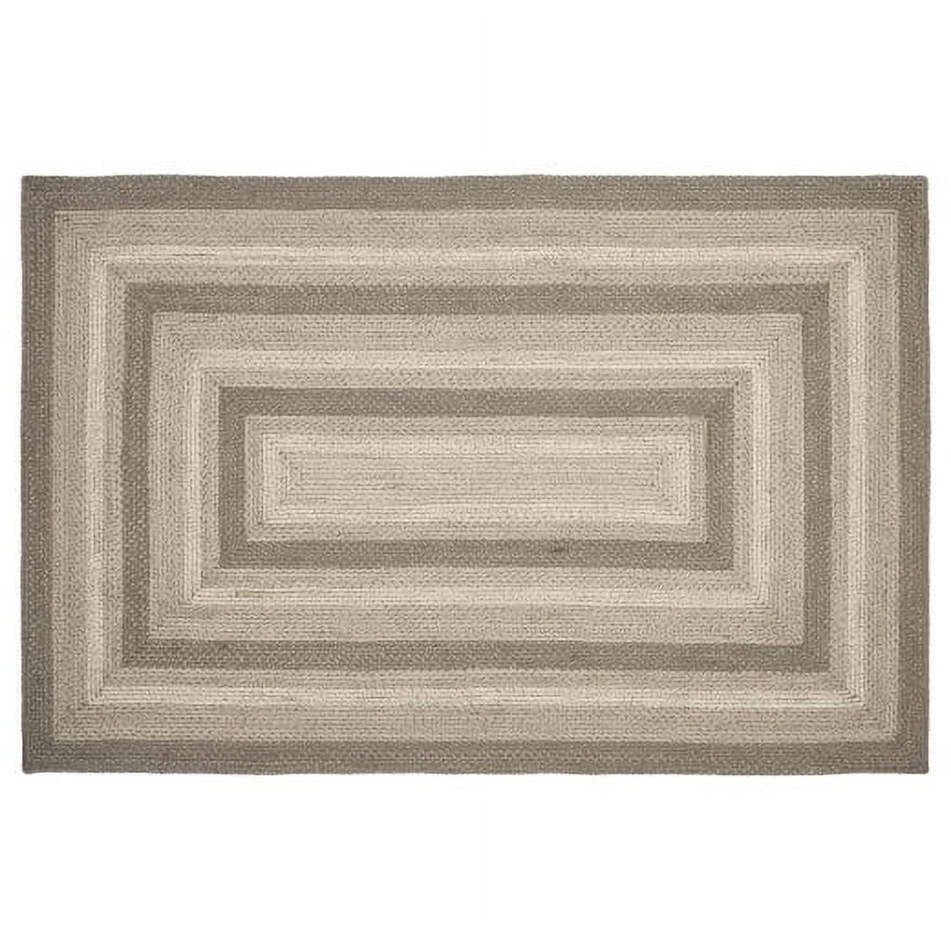 VHC Brands Cobblestone Rug with PVC Pad, Jute Blend, Oval, Tan Grey White, 60x96 inches