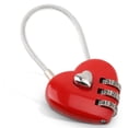thumbnail image 1 of 2 piezas de cerradura de combinación, candado de amor lindo de 3 dígitos Mini cerradura de puerta combinada para exteriores Candados para equipaje de viaje con forma de corazón Love Lock, 1 of 5