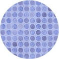 thumbnail image 1 of Ahgly Company Machine Washable Indoor Round Transitional Light Slate Blue Area Rugs, 3' Round, 1 of 7