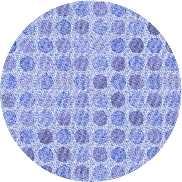 Ahgly Company Tapis Rond Lavable en Machine Intérieur Transitionnel Bleu Ardoise Clair, 4 Pieds Rond