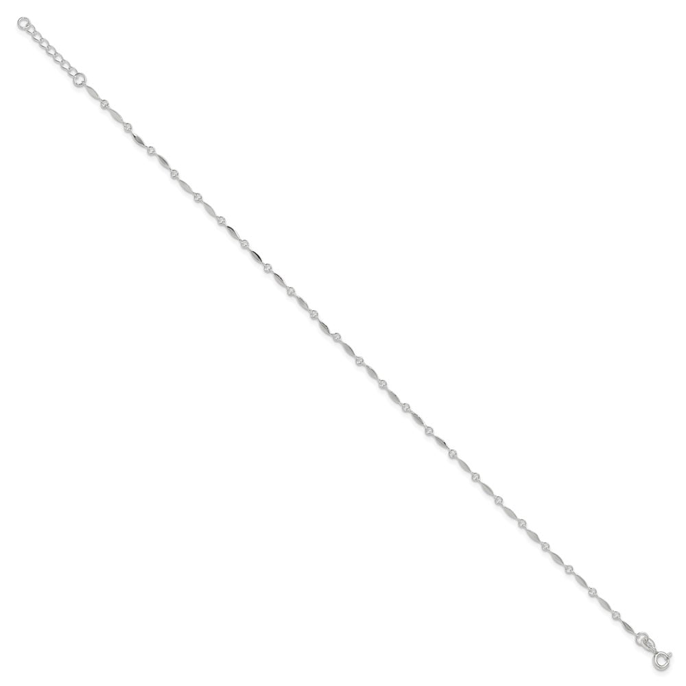 Sterling Silver 9in Plus 1in ext. Anklet