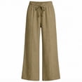 thumbnail image 5 of JIAYUE Women Sweatpants Solid Color Elastic Drawstring Waist Side Pockets Wide Leg Long Pants for Daily Casual Wear, 5 of 5