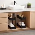 thumbnail image 3 of Pinksheep Slim Rolling Storage Cart, 4Tier Bathroom Organizer Utility Carts Shelving Unit with Wheels for Kitchen, Black, 3 of 7