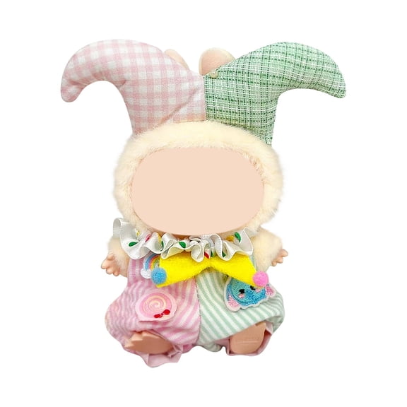 Cute Plush Doll Clothing Accessories, 17 Cm Doll Matching Outfit With Headwear, Jumpsuit & Scarf, Material Soft Comfortable, Versatile Cartoon Design, Secure Fit,