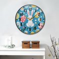 thumbnail image 2 of Yayeee Wall Clock Battery Operated 11.9" Silent Non-Ticking for Living Room, Blue Easter Bunny, 2 of 8