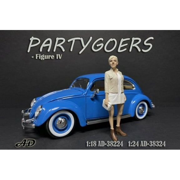Partygoers Figure IV, Beige and White - American Diorama 38324 - 1/24 scale Figurine - Diorama Accessory