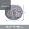 thumbnail image 3 of BirdRock Home Round Pouf Foot Stool Ottoman - Light Grey, 3 of 8