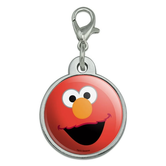 Sesame Street Elmo Face Chrome Plated Metal Pet Dog Cat ID Tag
