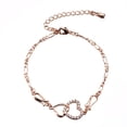 thumbnail image 1 of Fiudx Pulsera de Corazón de Diamantes, Elegante Joya para Pareja, Diseño Hueco Combinable, Aleación Única, Ideal para San Valentín, Compromiso, Boda y Navidad, Accesorio Elegante., 1 of 3