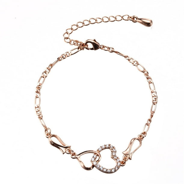 Fiudx Pulsera de Corazón, Elegante Joyería de Aleación, Regal Romántico para Pareja, Corazón de Diseño Duradero, Ideal para Compromisos de San Valentín, Ideal para Ella, Incluye Pulsera.