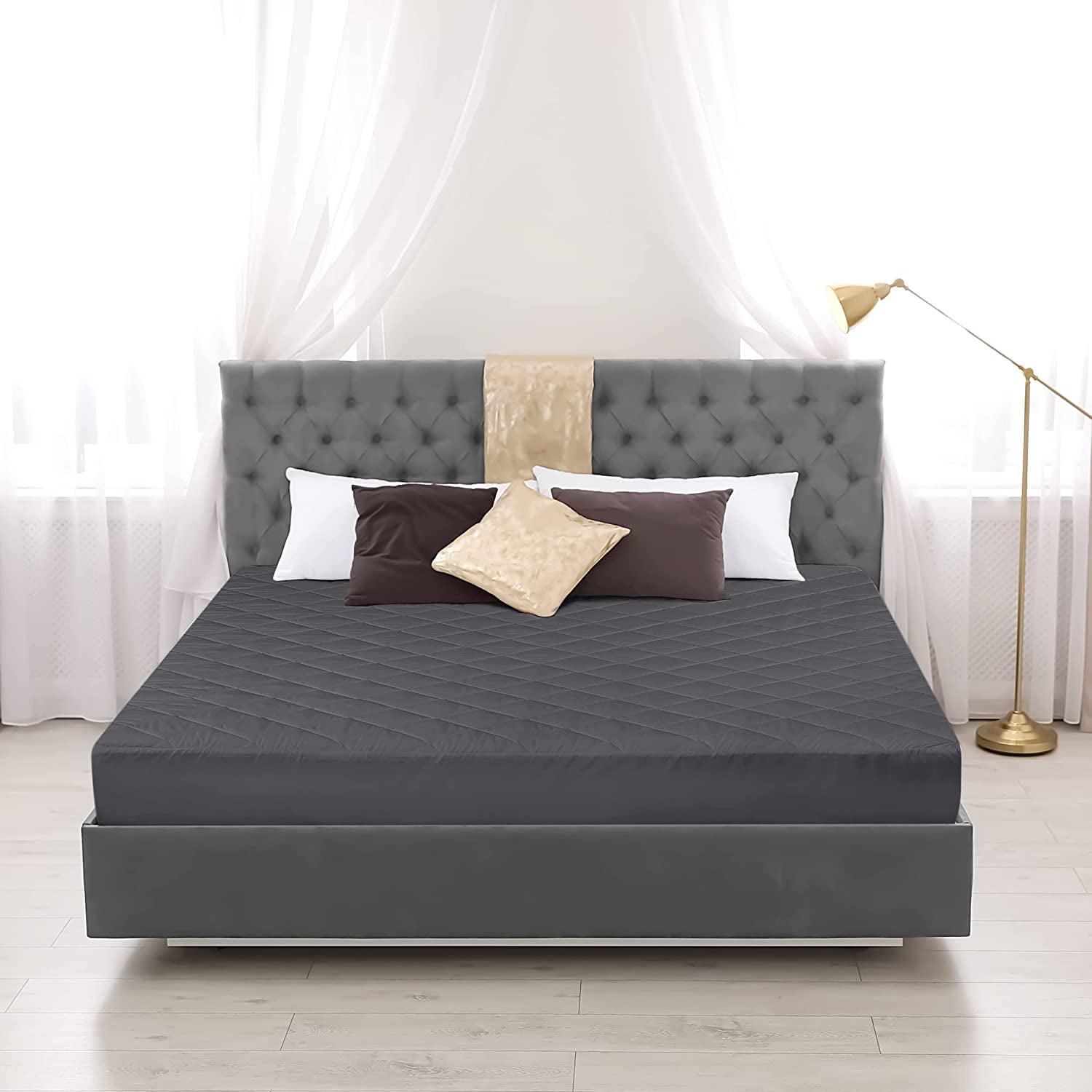 Utopia Bedding Quilted Fitted Mattress Pad Elastic Fitted Mattress
