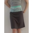 thumbnail image 6 of Women High Waist Lace Trim Waistband A-Line Midi Skirt Dark Gray S, 6 of 8