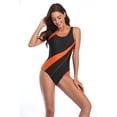 thumbnail image 2 of SWSMCLT Women's Athletic One Piece Bathing Suit Sporty Cheeky Swimming Suit High Cut Racing Cut Out Back Swimsuit Swimwear Orange 16, 2 of 4