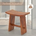 thumbnail image 3 of Gymax 20 Inch Teak Wood Shower Bench w/ Curved Seat for Inside Shower & Bath Spa, 3 of 10