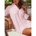 thumbnail image 6 of PULLIMORE Womens Swimsuit Coverups Swiss Dots Bikini Swimwear Beach Cover Up Dress Shirt (S, Pink), 6 of 7