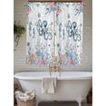 thumbnail image 4 of Octopus Coastal Bathroom Window Curtain, Beach Nautical Ocean Coral Seahorse Vintage Light Filtering Coffee Kitchen Curtains, Bedroom Living Room Curtains 2 Panel 84"x63", 4 of 6
