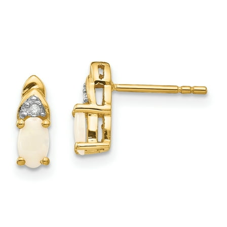 Primal Gold 14 Karat Yellow Gold Diamond and Opal Earrings