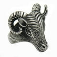 thumbnail image 3 of PAMTIER Men's Stainless Steel Vintage Silver Tone Sheep Goat Head Skull Gothic Biker Ring Punk Style Demon Devil Aries Zodiac Statement Size 7, 3 of 6