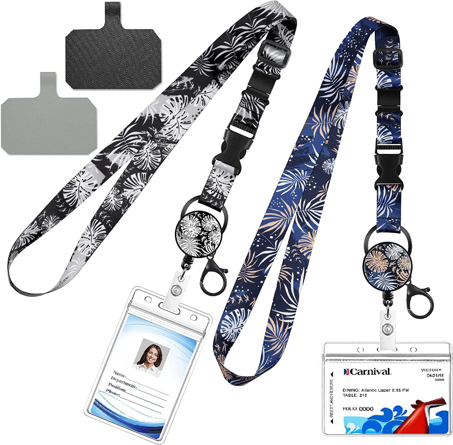 Htooq 5 Sets Lanyard With Id Holder Lanyards With Retractable Badge Reel Holder Id Holder Vertical Cruise Retractable Lanyard For Id Badges With Clip