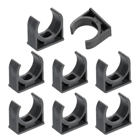 8 Pack Water Pipe Clamps Clips, U-Shaped Tubing Hose Buckles, Irrigation Tube Holder for 25mm OD for TV Trays Tube Hose Hanger Support Tubing, Gray